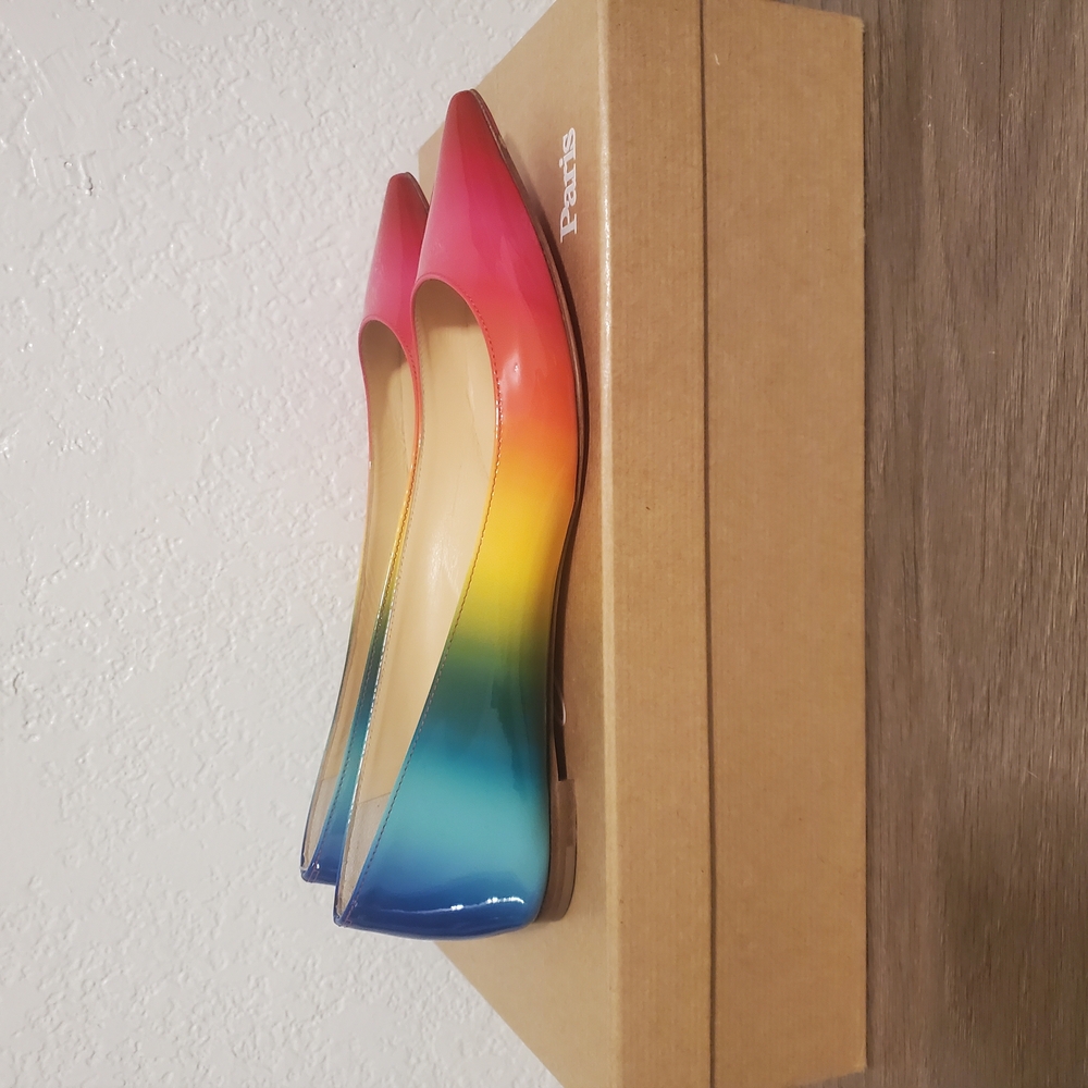 Christian Louboutin Pink and Orange Flats